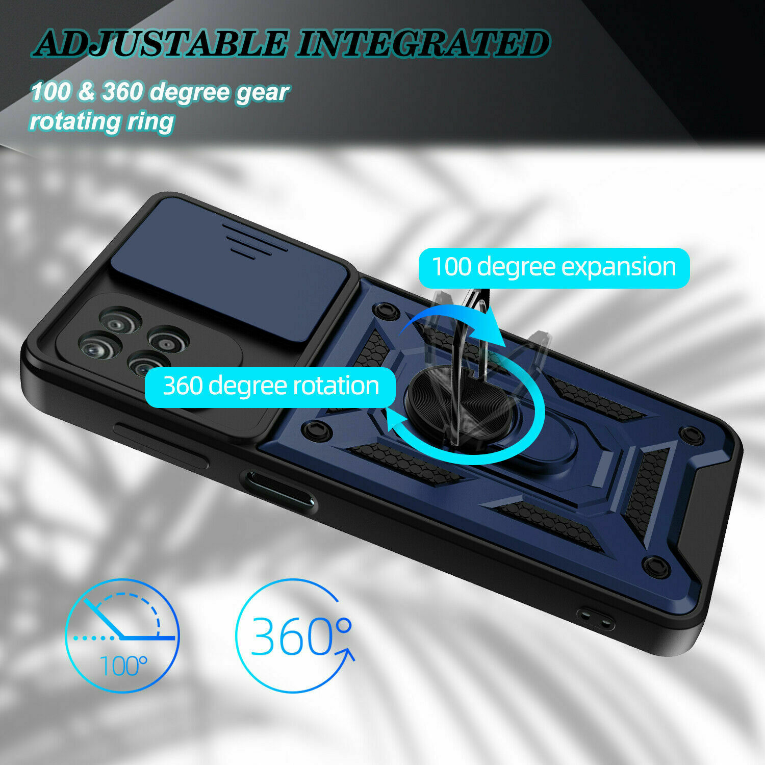 Protectores para celular  para Samsung  A12 / M12 Funda reforzada con anillo v3 cubre c�mara Azul